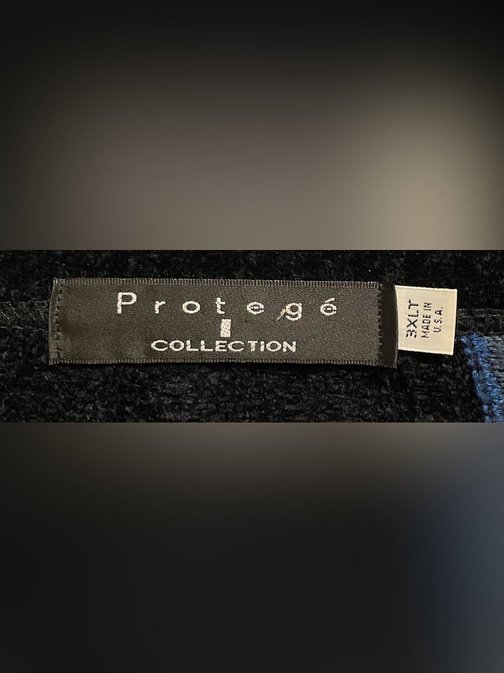 VTG Protege Collection 3D Knit Sweater Black Blue Coogi Style Men's Size 3XLT - Picture 4 of 6